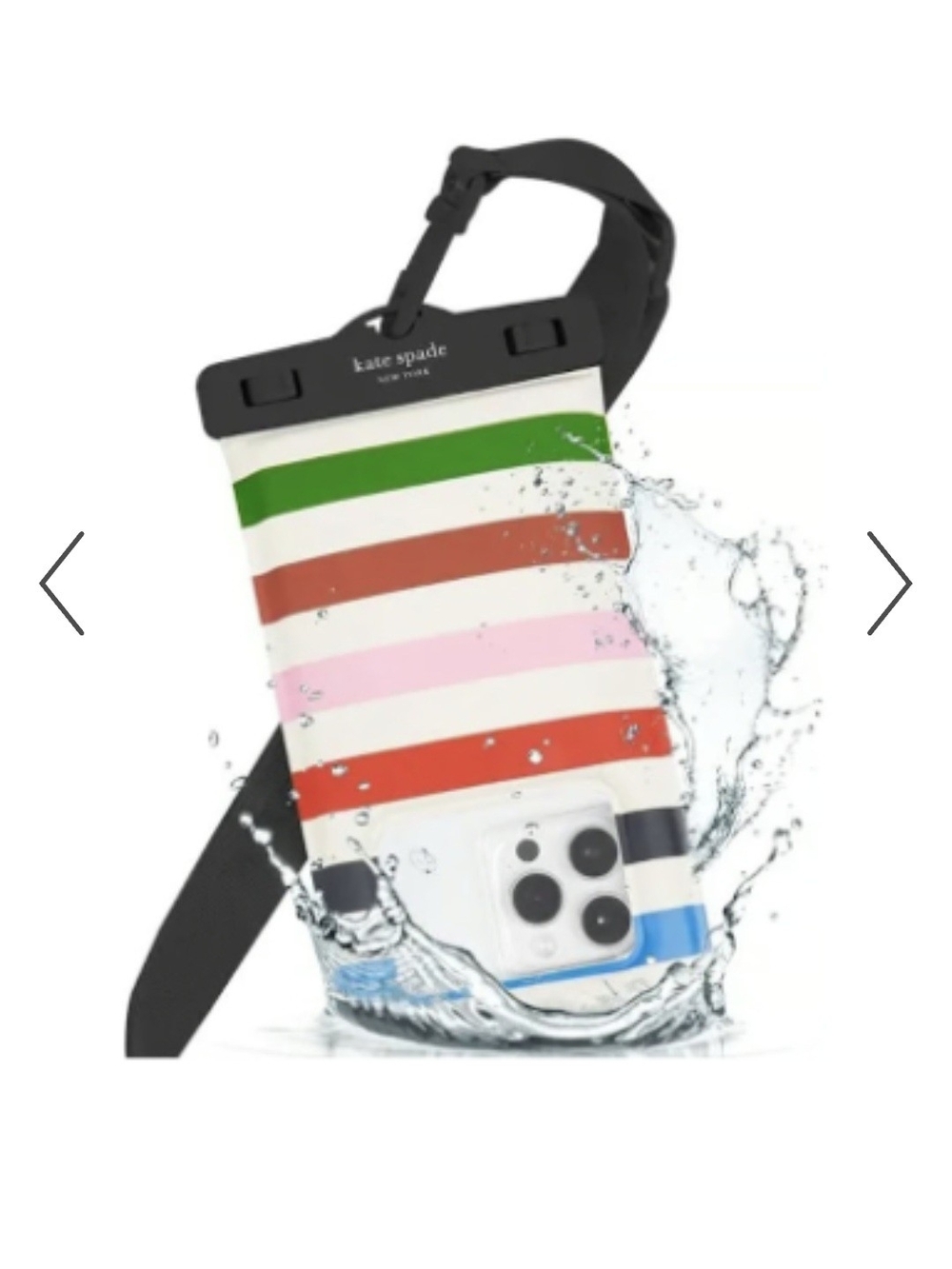 kate spade New York Multi Striped Waterproof Phone Pouch